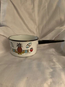 Georges Briard Enamelware Ambrosia Pineapple 2qt Handled Sauce Pan No Lid EUC 19 - Picture 1 of 12