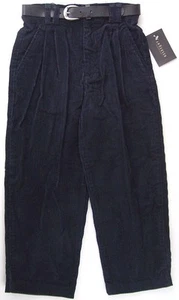 NWT Van Heusen Boy's Dark Navy (Ink) Corduroy Pants with Belt, 4 - Picture 1 of 3