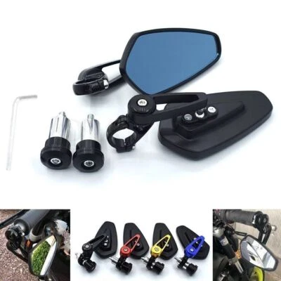 Coppia specchietti retrovisori per moto cross scooter montaggio a manubrio 22mm - Immagine 1 di 4