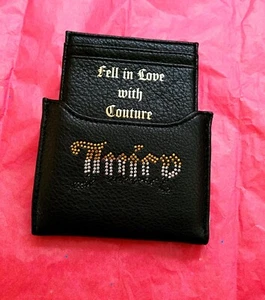 Nuevo con etiquetas Juicy Couture Breaking The Rules plegable con estuche para tarjetas extraíble - regaliz - Imagen 1 de 6