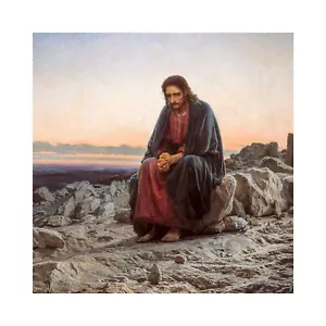 Ivan Kramskoy, Christ in the Wilderness, 1872, Lustre Canvas Print, 16" x 16" - Picture 1 of 10