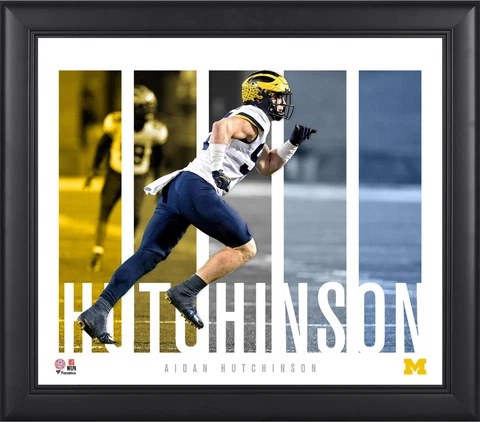 Aidan Hutchinson Michigan Wolverines Framed 15x17 Player Panel Collage Cover