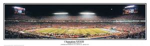 SuperBowl XXXIII Denver Broncos & Atlanta Falcons Unframed Panoramic Poster 1007 - Picture 1 of 1