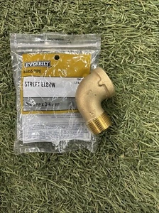Everbuilt Red Brass 90 Degrees Street Elbow, Mnpt X Fnpt, 3/4" Pipe Size - Picture 1 of 1
