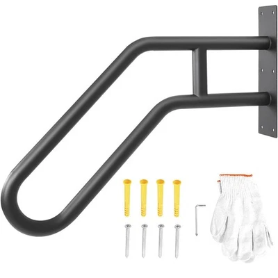 EXCITING-RACING 23 Inch Metal U-Shaped Handrails Outdoor Indoor Wall Mount for 1to3 Steps Stairs
