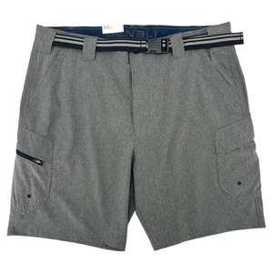 Denali Stretch Hybrid Cargo Shorts Mens 40 Gray NWT Belted Stretch - Picture 1 of 9