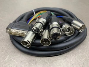 Avid Pin Out Snake Audio Cable 8 Ch. D-Sub 25M to 4M , 4F XLR's Line out - Picture 1 of 4