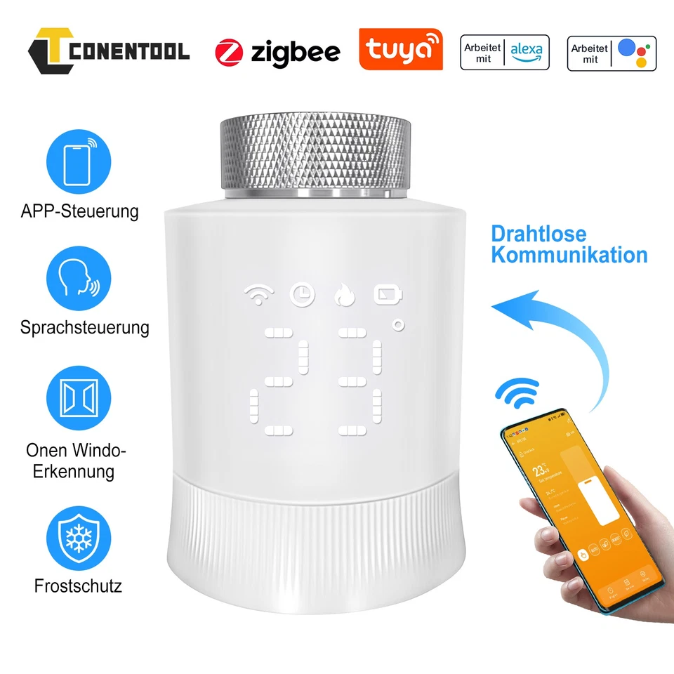 HeizkörperThermostat Smart Set Tuya Zigbee Heizkörperventil für Alexa/Google NEU - Bild 1 von 4