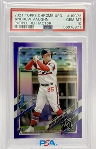 Andrew Vaughn RC 2021 Topps Chrome Update - Purple Refractor #USC72 PSA 10 - Picture 1 of 3