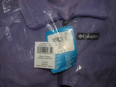 Columbia Girls Purple Fleece Jacket M 10- 12 New Benton Springs Fleece Youth - Image 1 of 4