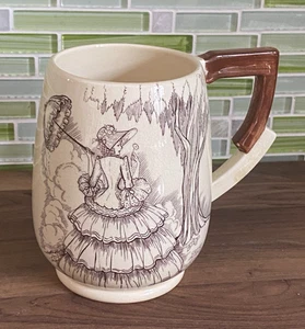 Vintage Carlton Ware Tasse Gregorianerin mit Hut und Sonnenschirm Made in England - Bild 1 von 7