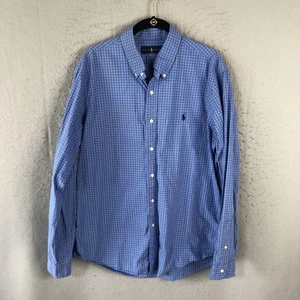 Ralph Lauren Shirt Mens Large Check Button Down Long Sleeve Classic Fit Polo - Picture 1 of 15