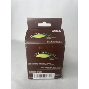 Paquete regular y kit para colorear MINA ibrow Henna marrón oscuro - Imagen 1 de 4