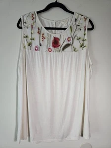 Adiva besticktes Tanktop Granola Mädchen Western Cottagecore Boho neu mit Etikett Größe 1X - Bild 1 von 6