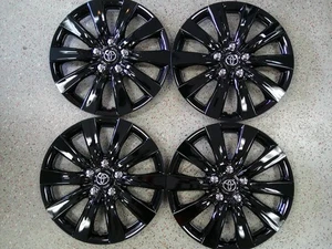 2009-2016 Toyota Corolla 16" NEW Black Wheel Covers 42621-02130 61159 - Set/4 - Picture 1 of 9
