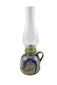 Lámpara de aceite de queroseno moteado esmalte moteado de cerámica de estudio artístico vintage - Imagen 1 de 9