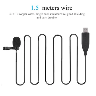 USB Computer Recording Lapel Clip Microphone Portable Mini Conference Microp HLF - Image 1 of 4