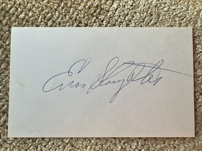 ENOS SLAUGHTER HOF AUTOGRAPHED 3 X 5 INDEX CARD CARDINALS HOF d.2002 Guaranteed - Image 1 of 2