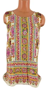Rose & Thyme Multicolor Sleeveless, Button Back Top. Size Small - Picture 1 of 10
