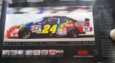 PÓSTER VINTAGE JEFF GORDON DUPONT "MADISON AVE AT SPEED" PETER MAIER NASCAR Foto 1 de 4