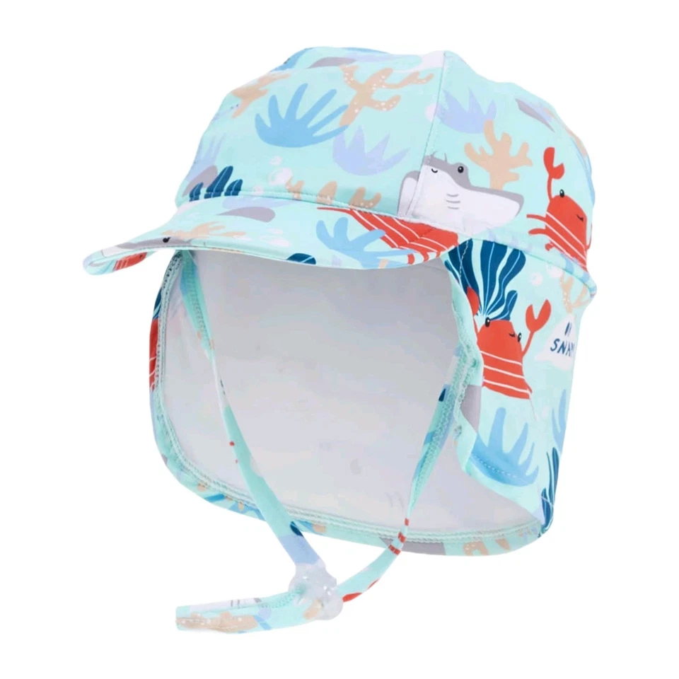 Bebé S Agua Sol Sombrero Tierra Ninfa Legionario Azul Océano Mar Animal Estampado UV Seguro Foto 1 de 4