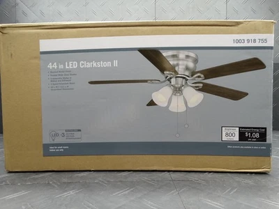 Clarkston II 44in LED Indoor Brushed Nickel Ceiling Fan w/ Light Kit SW18030-BN - Image 1 of 4