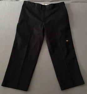 Dickies Pants Men Size 44 x 30 Black Chino Work Wear Loose Fit Double Knee EC - Picture 1 of 14