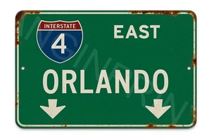 Interstate 4 East Orlando Aluminium Highway Blechschild - Bild 1 von 1