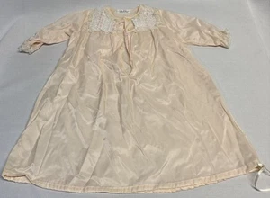 VTG Baby Dior Christian Dior Pink Dress Nightgown Christening Lace Trim 0-12m - Picture 1 of 18