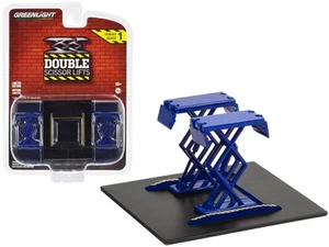 Elevador de tijera doble automotriz azul "elevadores de tijera doble" serie 1 1/64 diecast - Imagen 1 de 1