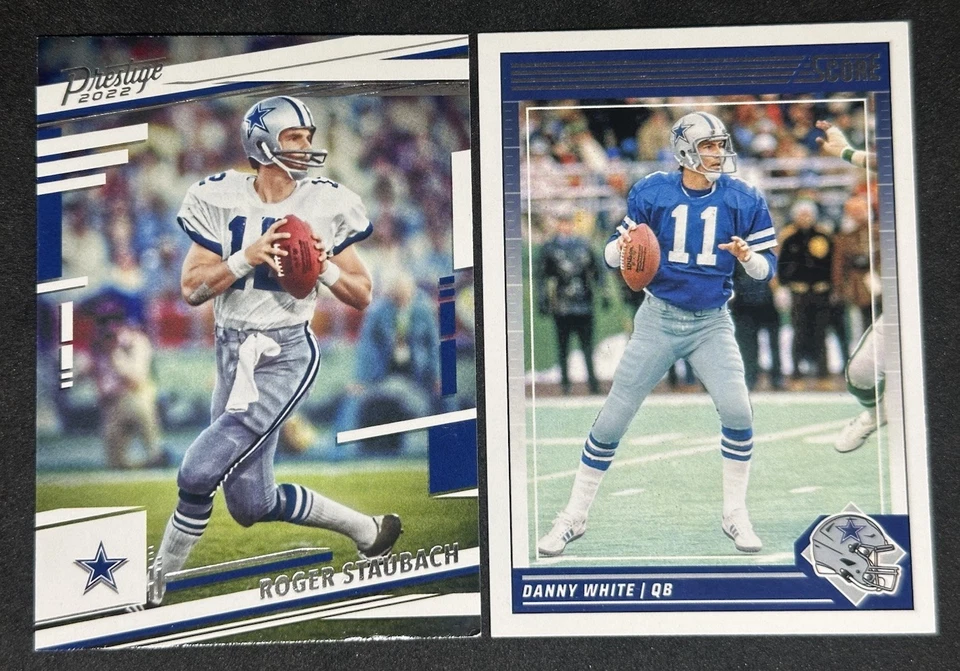 Lote Roger Staubach 2022 Prestige & Danny White 2024 Score Dallas Cowboys Foto 1 de 1
