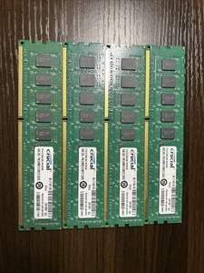4GB 240 Pin DIMM 512MX72 DDR3 RAM | 4 Sticks Crucial Brand - Picture 1 of 1