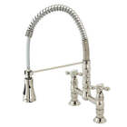 Gourmetier  Two-Handle Deck-Mount Pull-Down Sprayer Kitchen Faucet