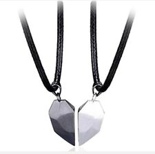 Two Part Couples - Men's & Womens Magnetic Heart Pendant Matching Love Necklaces