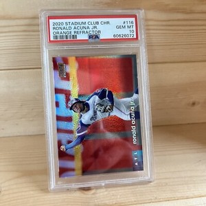 Ronald Acuna Jr. 2020 Stadium Club Chrome Orange Refractor 10/25 PSA 10 GEM POP1