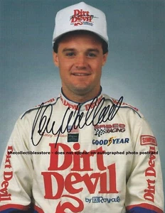 KENNY WALLACE AUTOGRAPHED 1992 DIRT DEVIL SABCO RACING NASCAR PHOTO POSTCARD - Picture 1 of 2