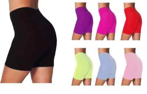 NEW LADIES CYCLING SHORTS WOMEN DANCING SHORTS LEGGINGS ACTIVE CASUAL SHORT 8-26 - Picture 1 of 13