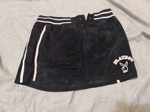 Vintage Y2k Playboy Embroidered Bunny Leather Skort Sexy Skirt Playmate Costume - Picture 1 of 8