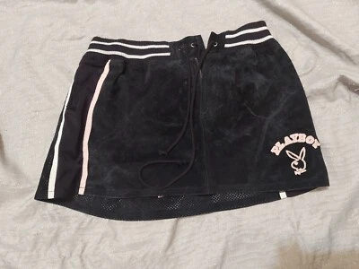 Vintage Y2k Playboy Embroidered Bunny Leather Skort Sexy Skirt Playmate Costume  - Image 1 of 4