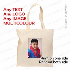 Personalised TOTE Cotton BAG Custom TEXT PHOTO LOGO Print fr Birthday, Hen Party