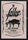LIEGNITZ, Werbung 1925, Ed. Seiler Pianoforte-Fabrik GmbH