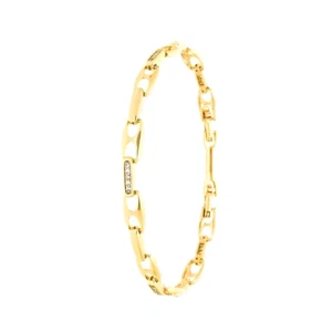 Armband - Damen - Kaffeebohnengewebe - abwechselnd - 750/1000 Gelbgold plattiert - Bild 1 von 4