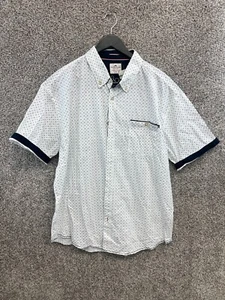 Ditch Plains by Ricky Singh White Button Down Short Sleeve Casual Shirt Men's 3X - Picture 1 of 10