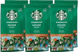 ☕ STARBUCKS House Blend Medium Roast Gemahlener Kaffee - 6 x 200g Packungen | Ausgewogen, - Bild 1 von 5