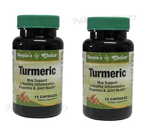 People's Choice Turmeric Joint Health 2 Bottles w/ 15 caps = 30 = 1 month supply - Picture 1 of 6