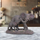 9"H Elephant Mother and Baby with Trunk Up Figurine Room Decor