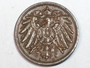 1912-D Germany Empire 2 Pfennig KM#16 Choice AU/Unc. SN6479 - Picture 1 of 2