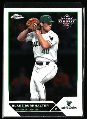 2023 Topps Chrome Blake Burkhalter Pro Debut Base - Image 1 of 2
