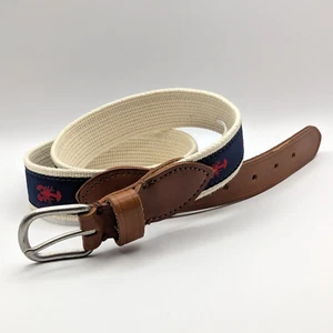 J Crew Crewcuts Boys Patterned Belt Lobsters Size XL Blue Red Coastal Nautical - Picture 1 of 7