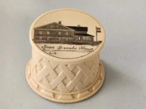 Vintage Sean Brooke House Reproduction Scrimshaw Trinket Box Container - Picture 1 of 9
